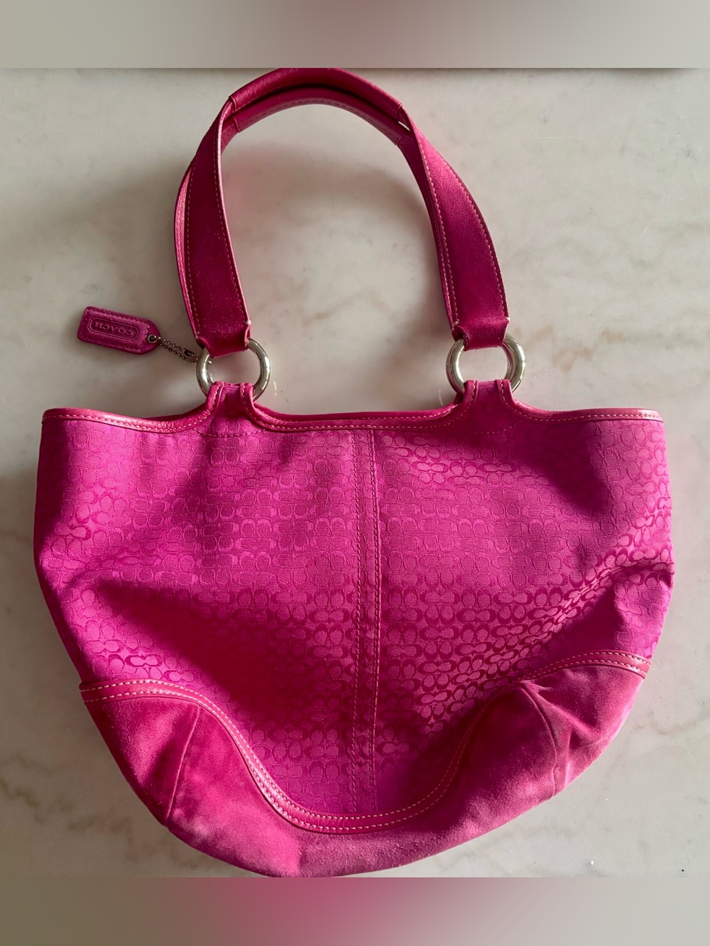 Vintage 2004 Coach Soho 7081 Hot Pink Signature Suede… - Gem